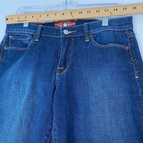 Lucky Brand Sofia Boot Women's size 10/30 Mid Rise Blue Medium Denim Boot Ankle. - Picture 11 of 12